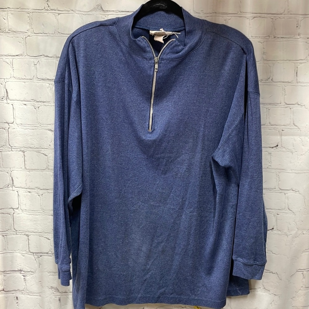 Victoria Sport 1/4 zip up shoulder pads blue XL top